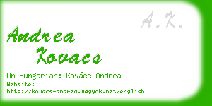 andrea kovacs business card