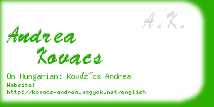 andrea kovacs business card